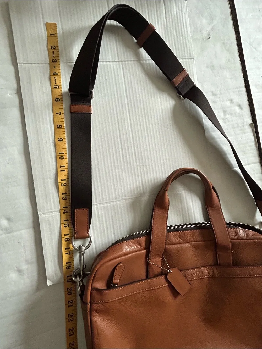 Coach Hamilton Leather Laptop Briefcase with Adjustable Detachable Shoulder